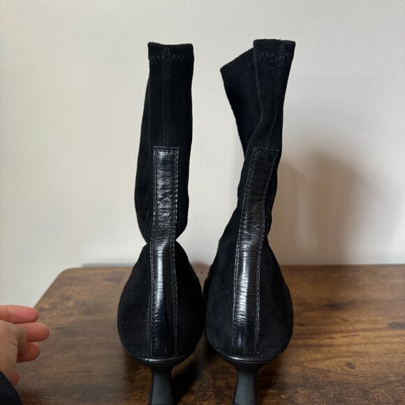 Stuart Weitzman Naomi Bootie Suede Square Toe Size 9 - Picture 3 of 5